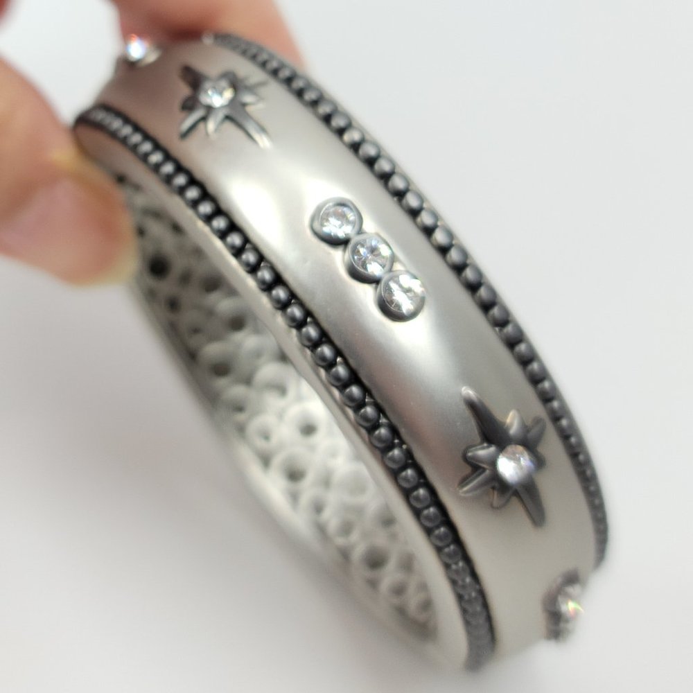 NWT Art Deco Pave CZ Hinged Magnetic Cuff Bangle - Picture 4 of 6